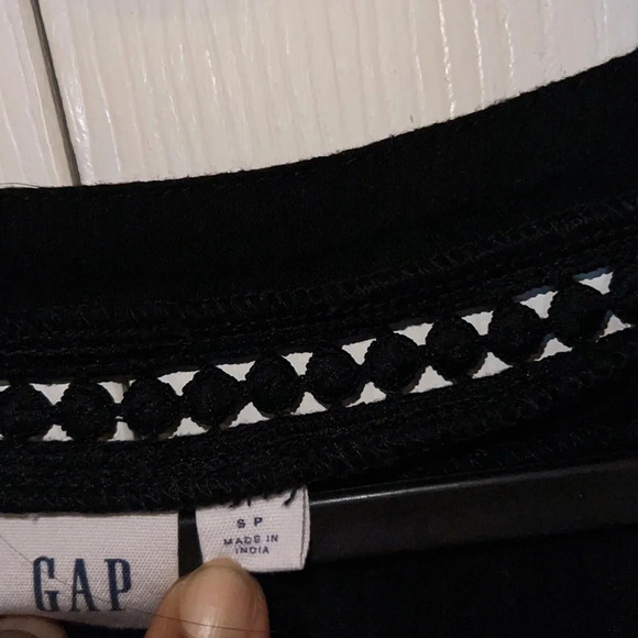 Gap Black boho crotchet ballon sleeves blouse Sz S - Picture 6 of 14